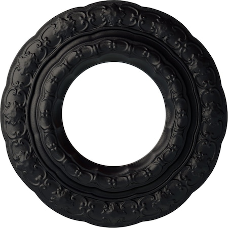 Ekena Millwork Lisbon Ceiling Medallion (Fits Canopies up to 7"), Hand-Painted Steel Gray, 15 3/8"OD x 7"ID x 1"P CM15LISGS